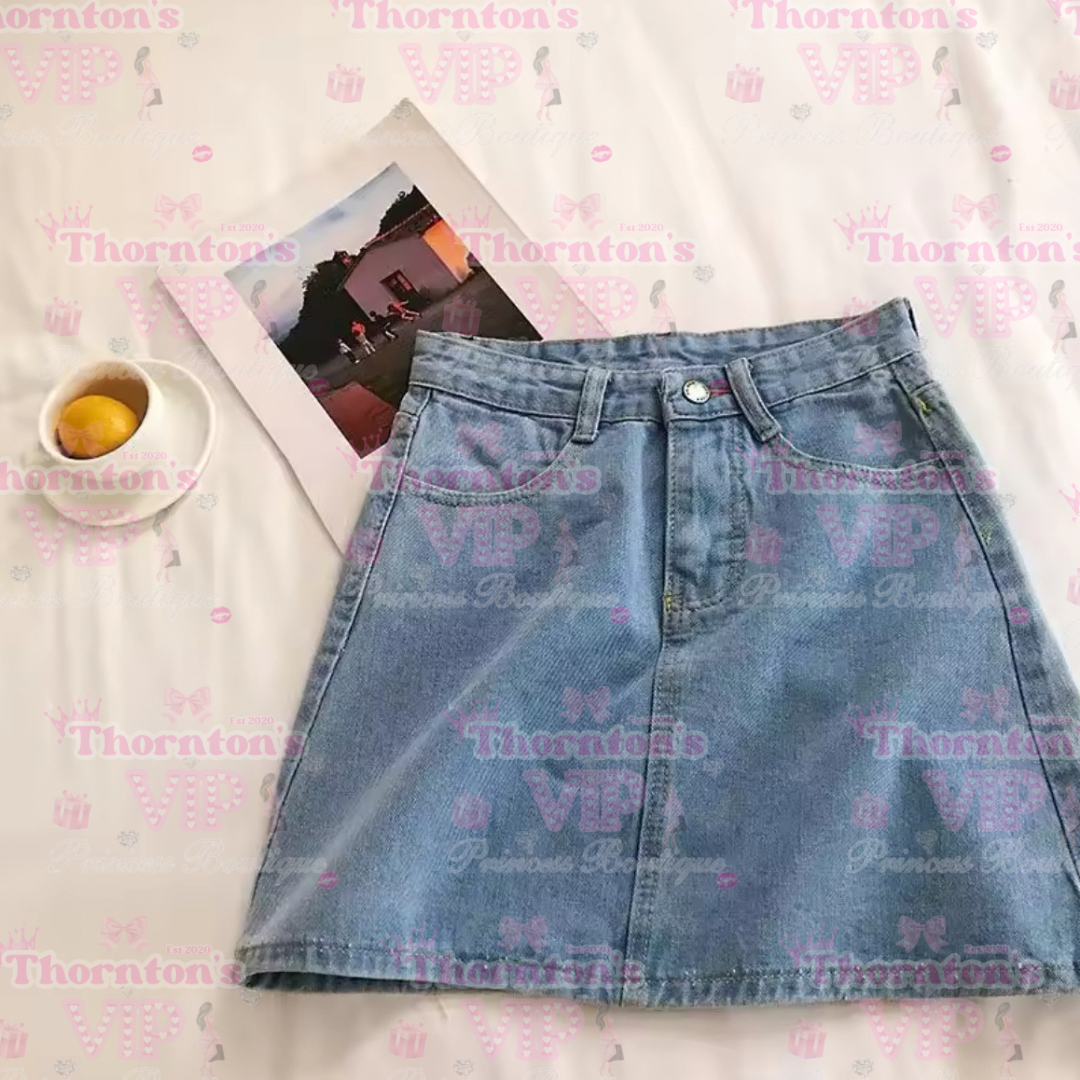 Casual Denim Skirt - Choice Of Colours