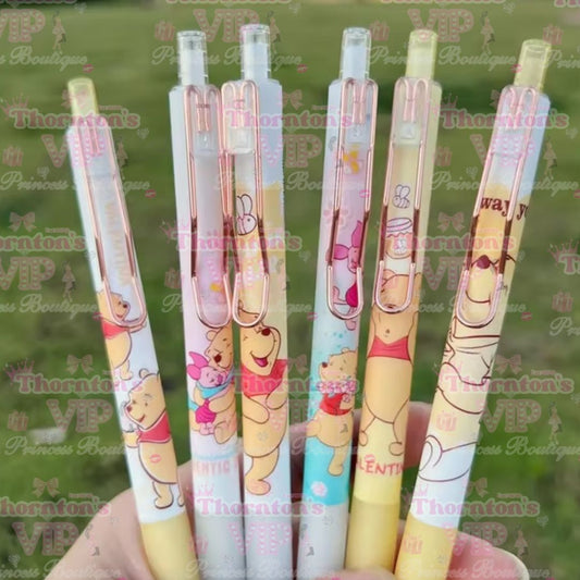 Popular Yellow Bear 6 Piece Pen Set