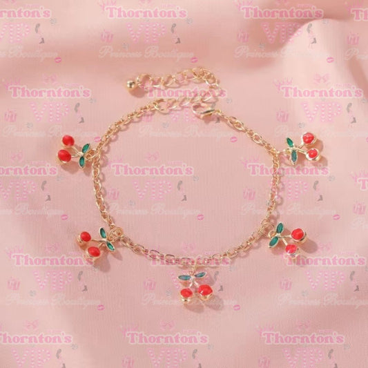 Cherry Charm Adjustable Bracelet