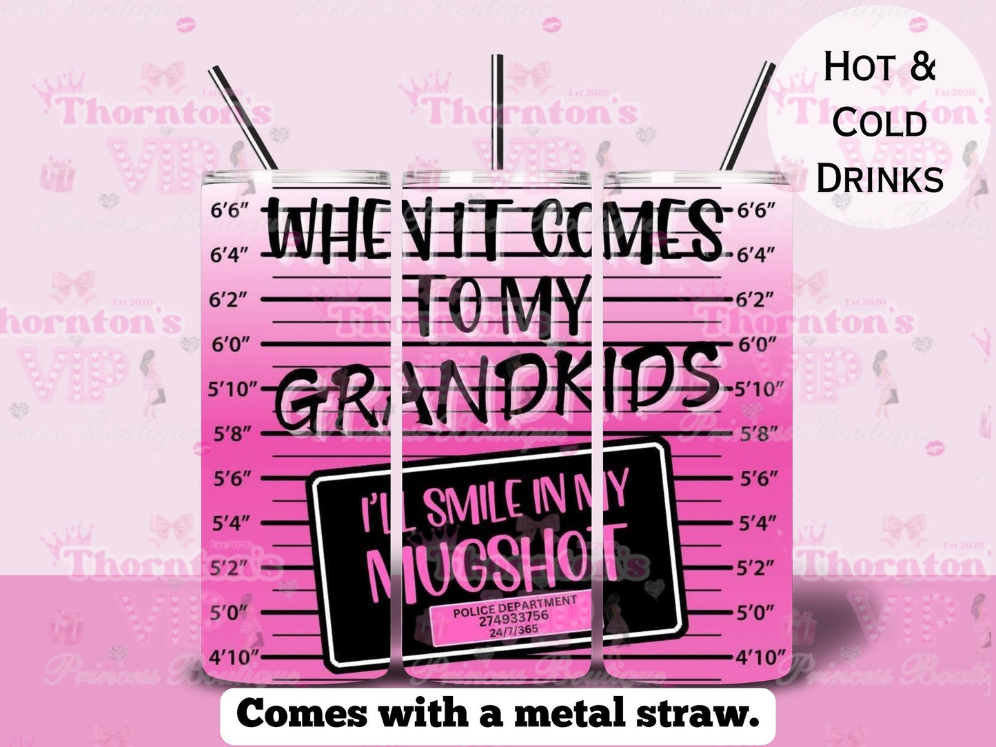 Grandkids Mugshot Tumbler