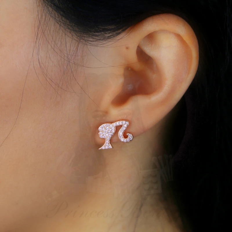 Barbie Glam Head Stud Earrings