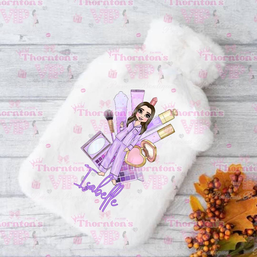 Fluffy Personalised Make Up Dolly Hot Water Bottles