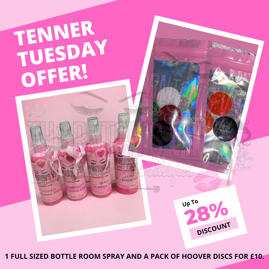 TENNER TUESDAY OFFER - One Full Sized Bottle Room Spray And A Pack Of Hoover Discs For £10 (RRP £13.99)