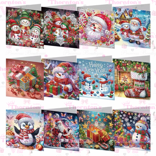 DIY Diamond Art Christmas Mixed Designs Cards Set Of 12