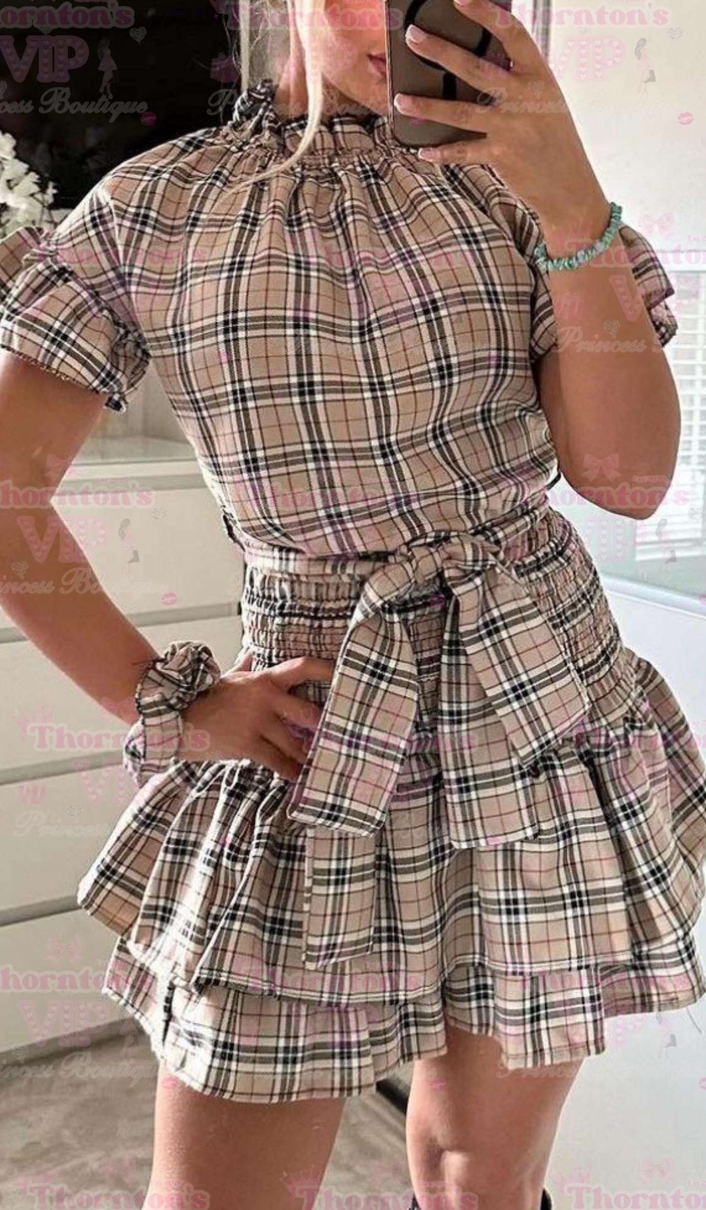 Check Tartan 3 Piece Skirt Co Ord