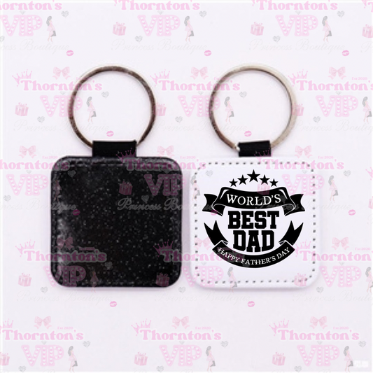 World’s Best Dad Father’s Day Leather Keyring – Luxury Key Chain Gift for Him