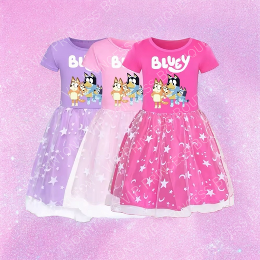 Girls Cartoon Dog Star Dresses