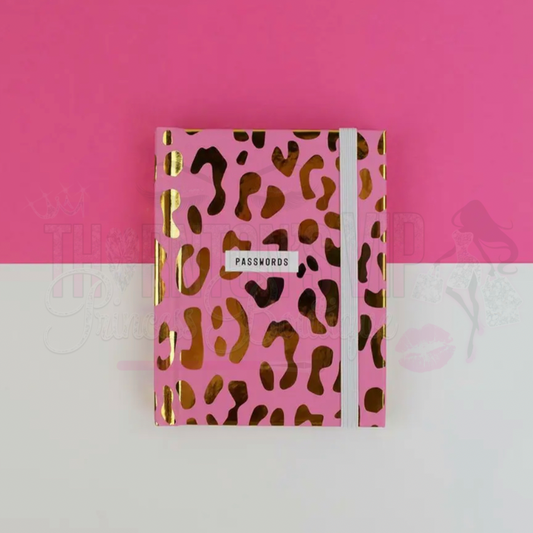 Pink And Gold Leopard Print Password Pocket Notebook