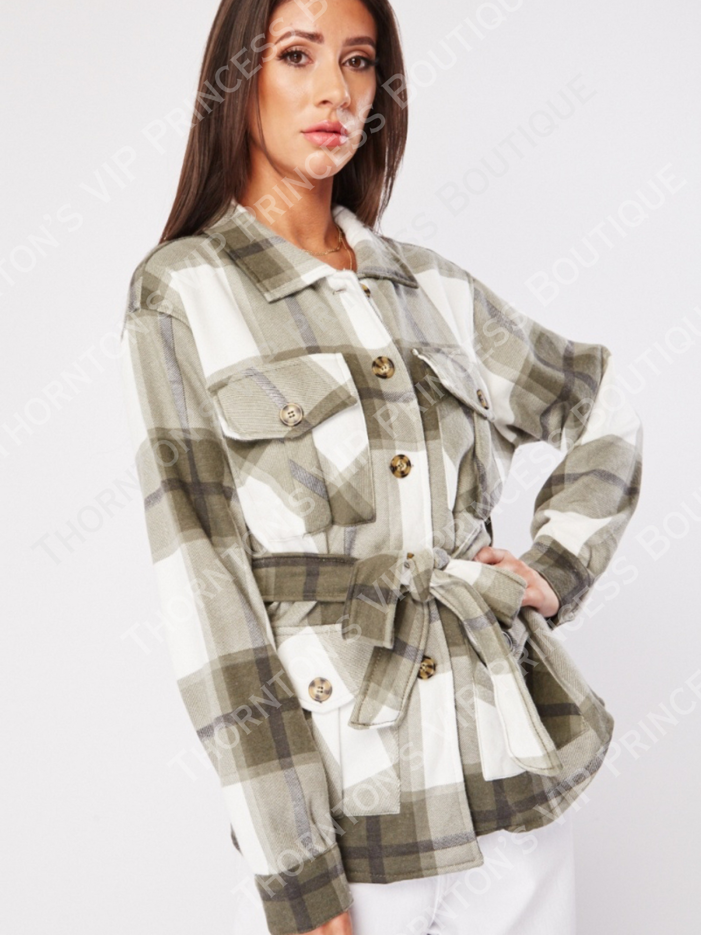 Belted Plaid Shacket