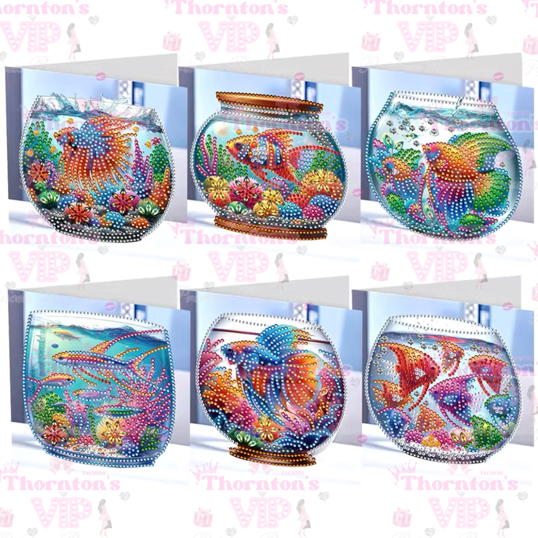 DIY Diamond Art Fish Bowl Cards Set Of 6