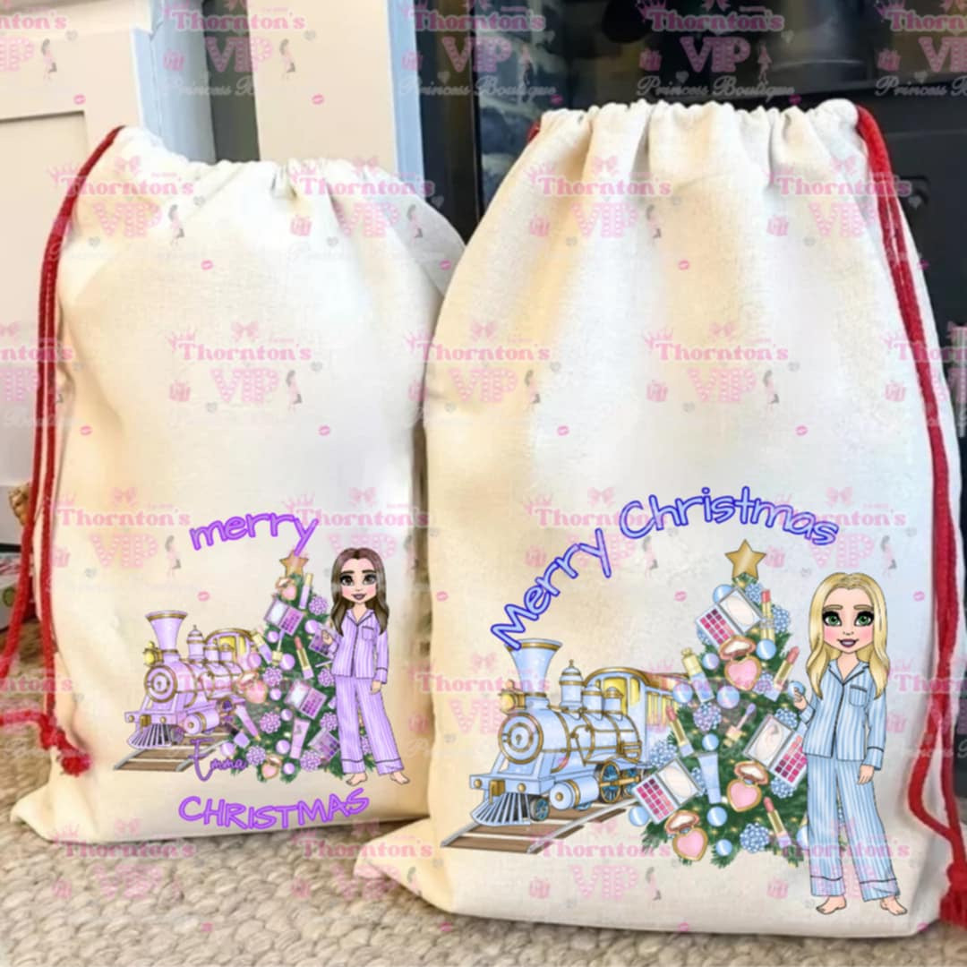 Merry Christmas Make Up Dolly Christmas Gift Sacks - Various Sizes