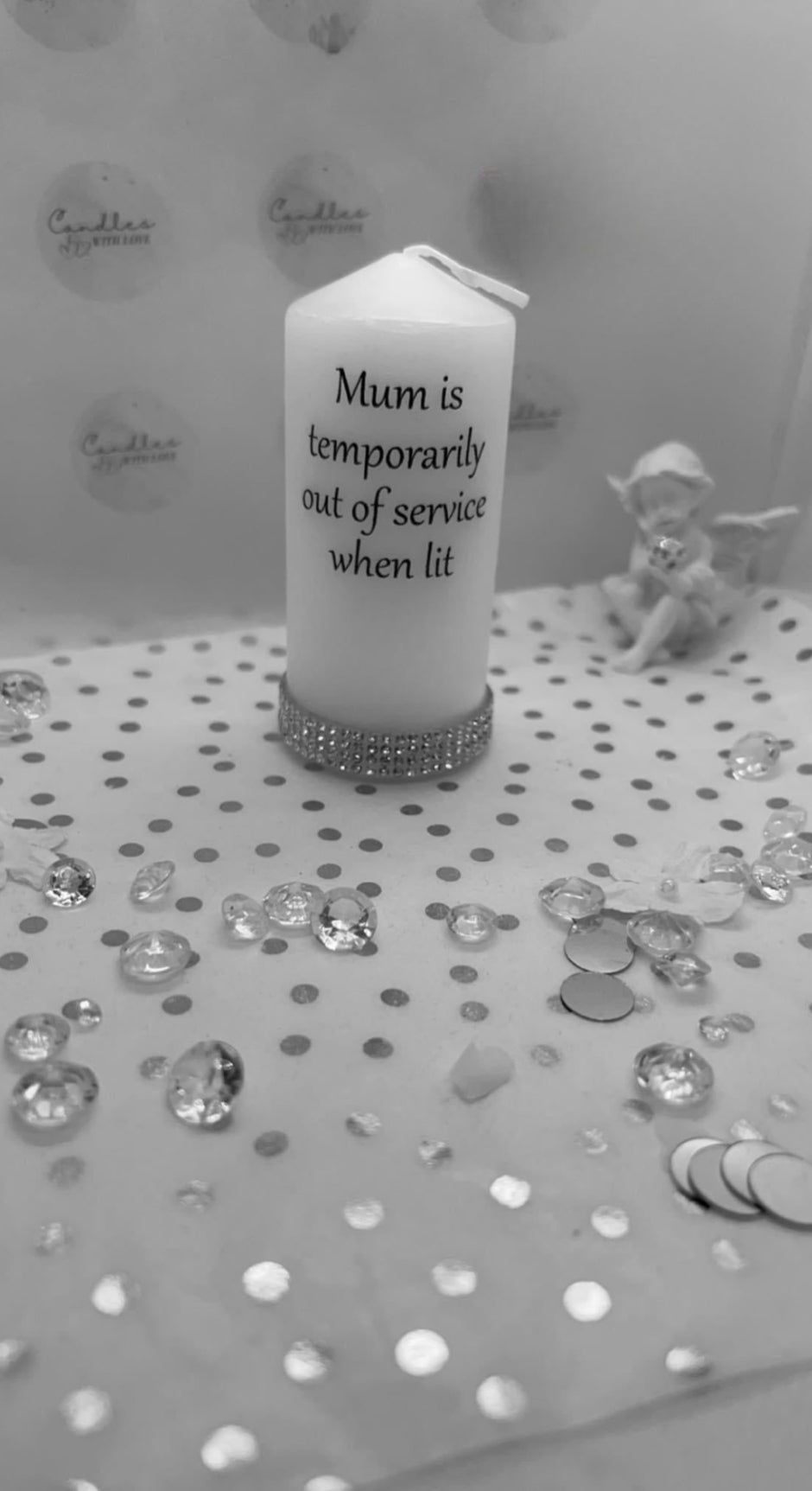 ‘Temporarily Out Of Service’ Bling Candle