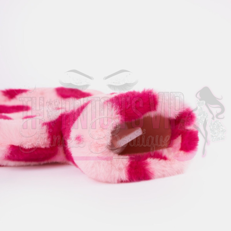 Heart Print Faux Fur Hot Water Bottle