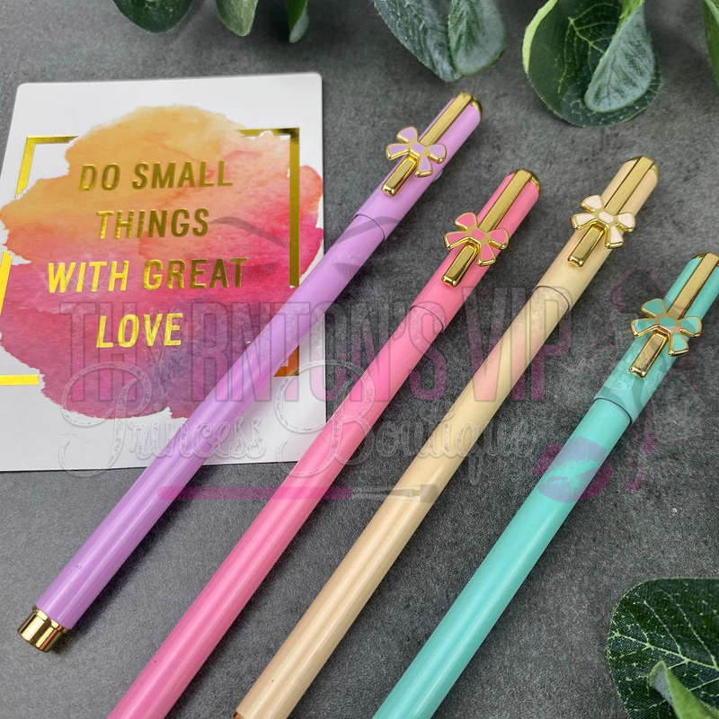 Pack Of Four Pastel Bow Ballpoint Pens