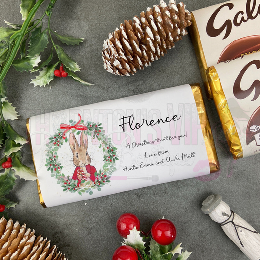Christmas Rabbit Personalised Chocolate Bar