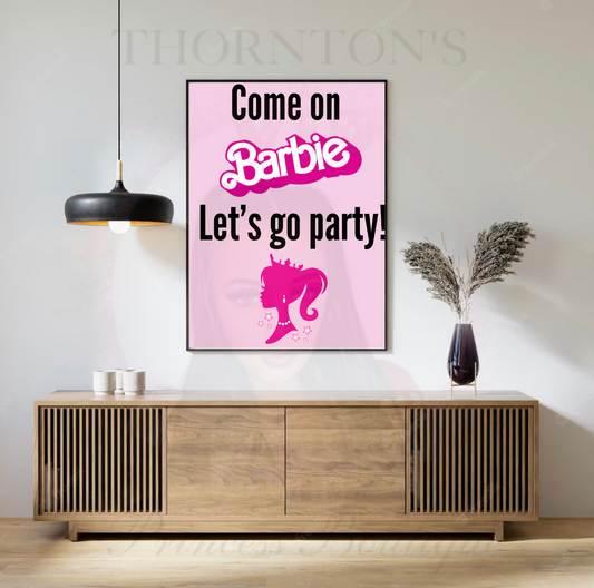 Pink Party Barbie Print