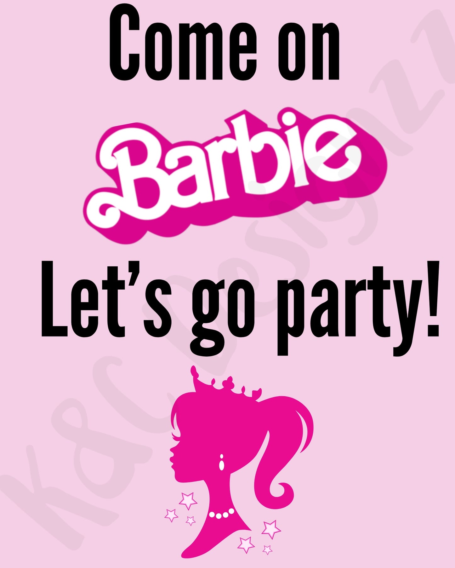 Pink Party Barbie Print