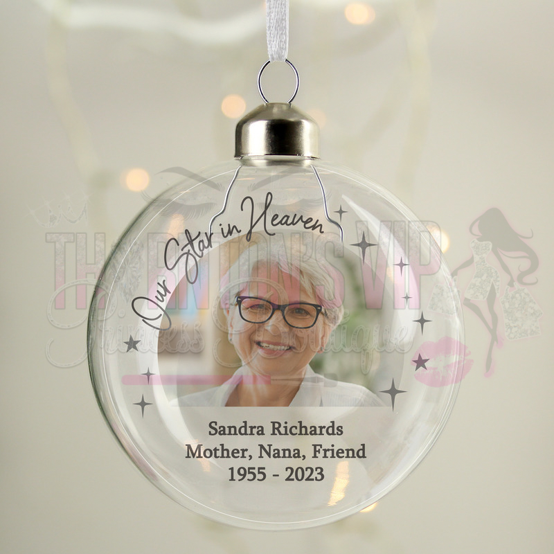 Personalised Glass Memorial Bauble