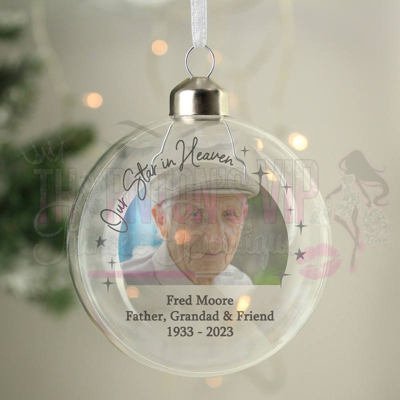 Personalised Glass Memorial Bauble