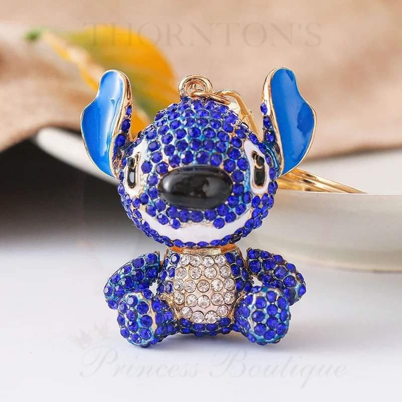 Sparkling Blue and Pink Monster 5D Rhinestone Keyrings