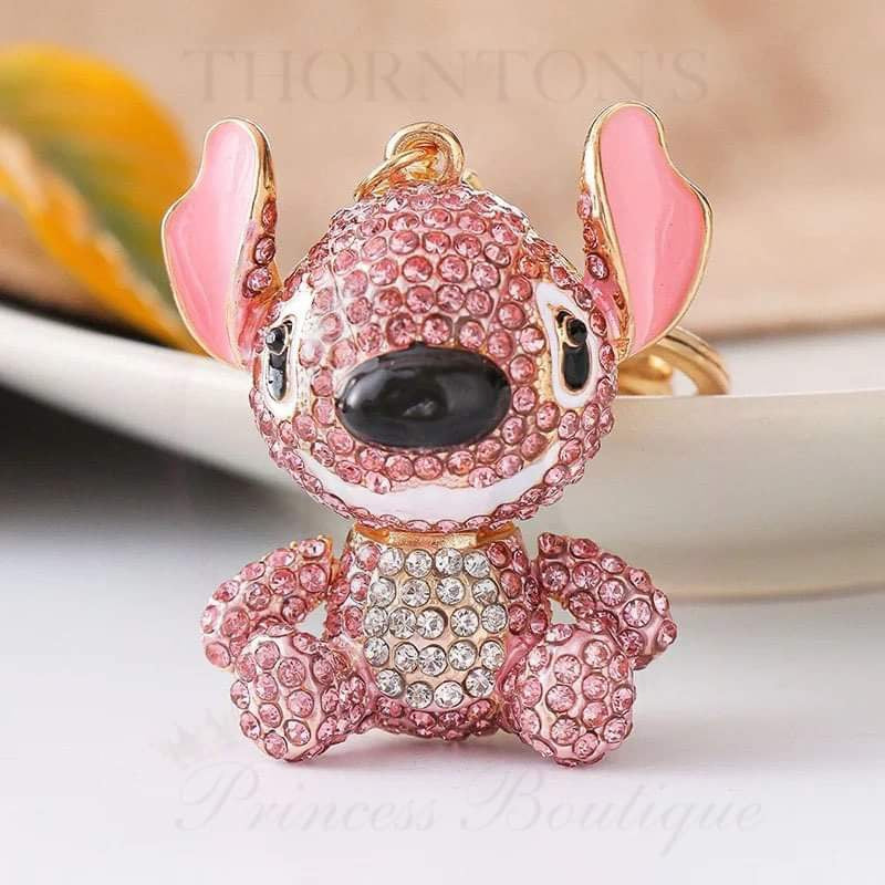 Sparkling Blue and Pink Monster 5D Rhinestone Keyrings