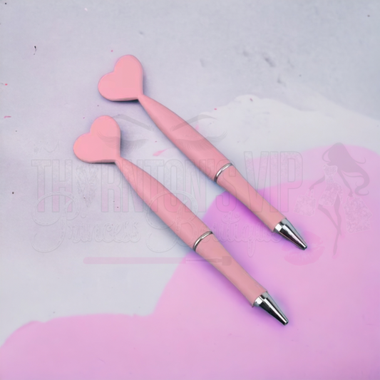 Pink Heart Top Pens - Pack Of Two