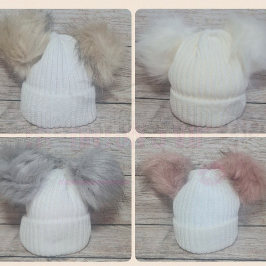 Personalised Fluffy Pom Pom Baby Hats