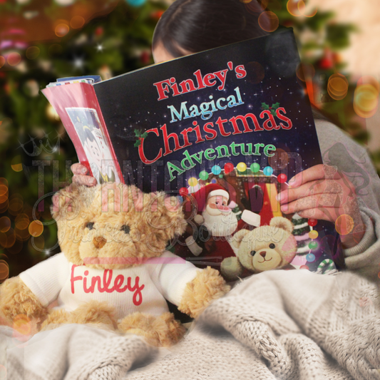 Personalised Magical Christmas Adventure Story Book & Personalised Teddy Bear
