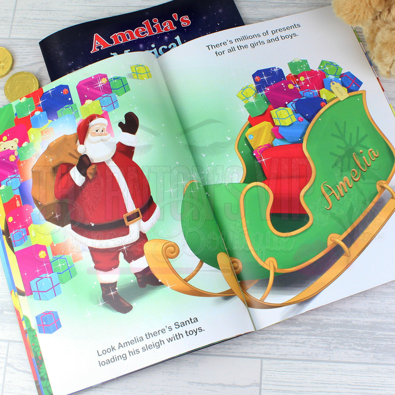 Personalised Magical Christmas Adventure Story Book & Personalised Teddy Bear