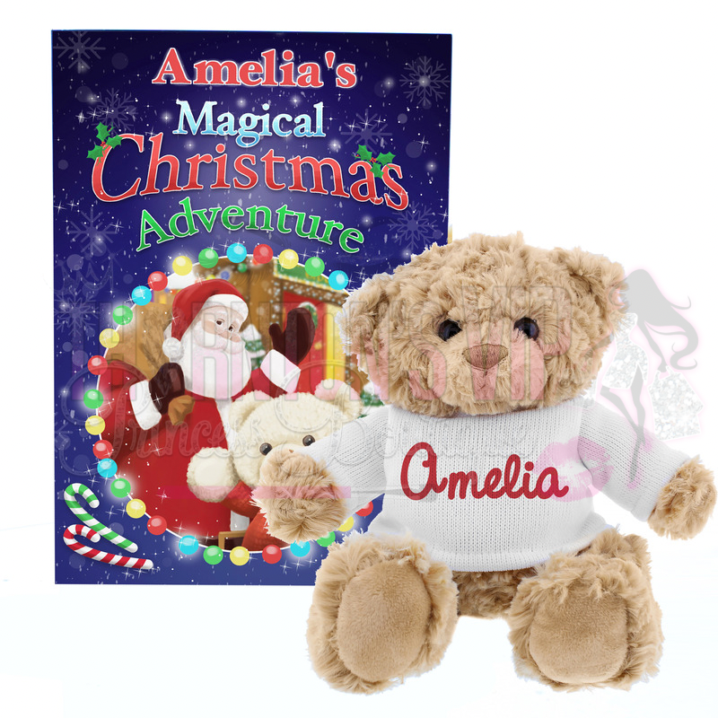 Personalised Magical Christmas Adventure Story Book & Personalised Teddy Bear