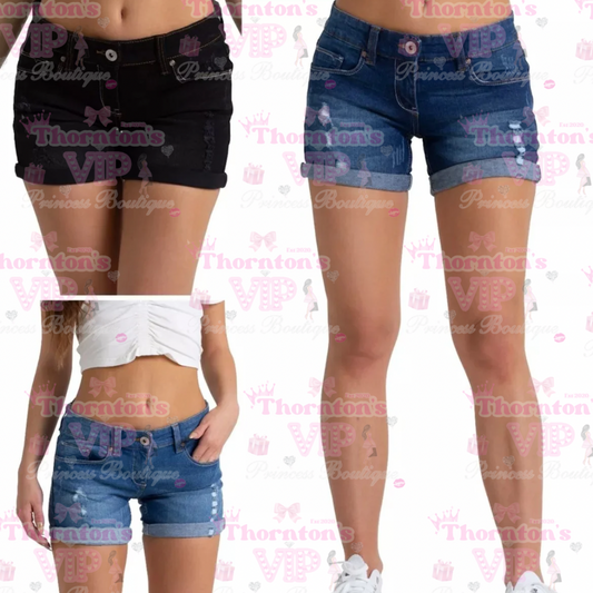 Boyfriend Hot Stretch Cotton Denim Shorts