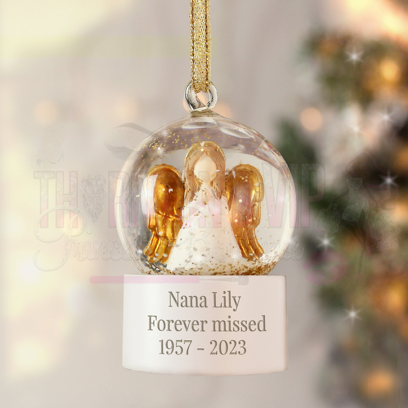 Personalised Angel Glitter Snow Globe