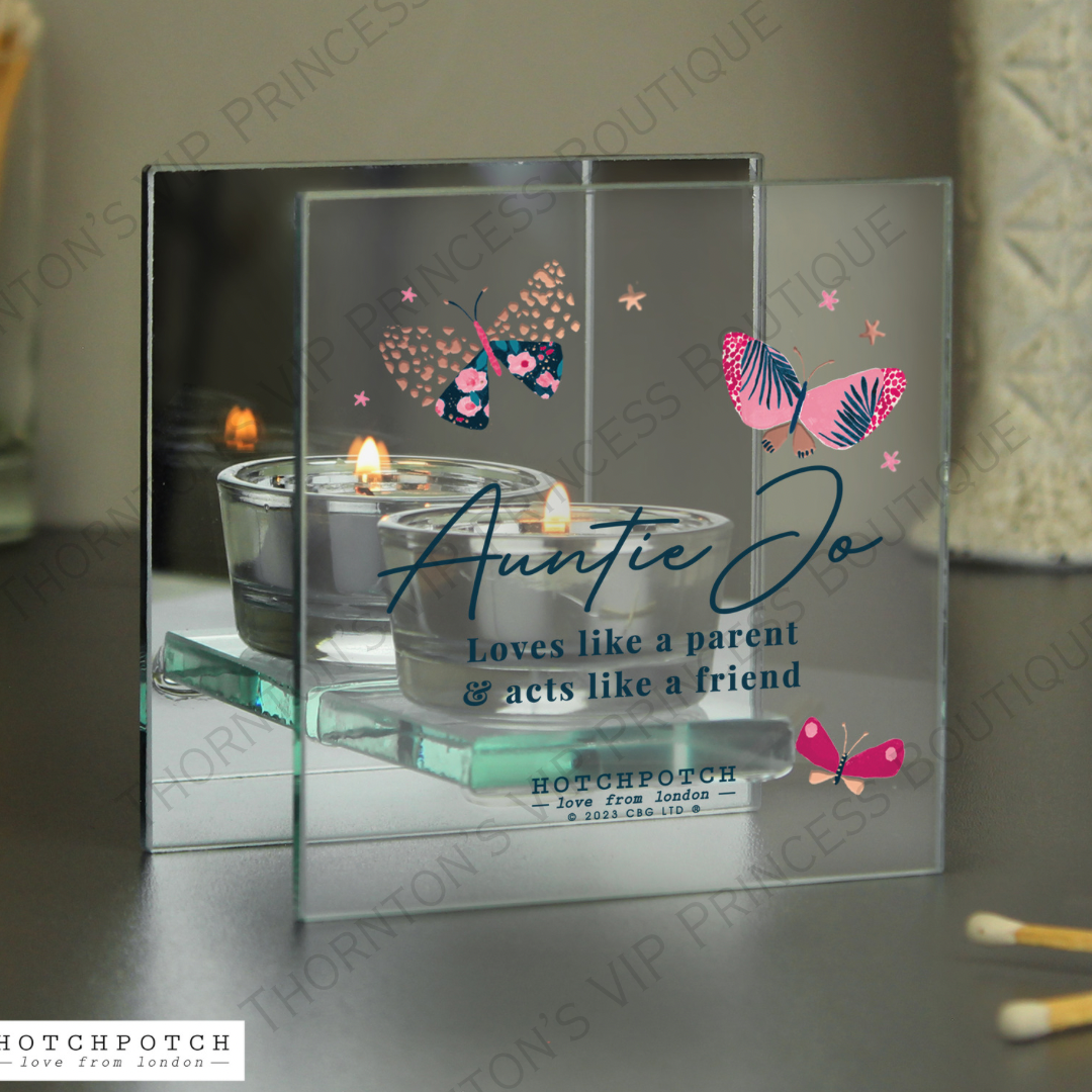 Personalised Butterfly Mirrored Tealight Holder