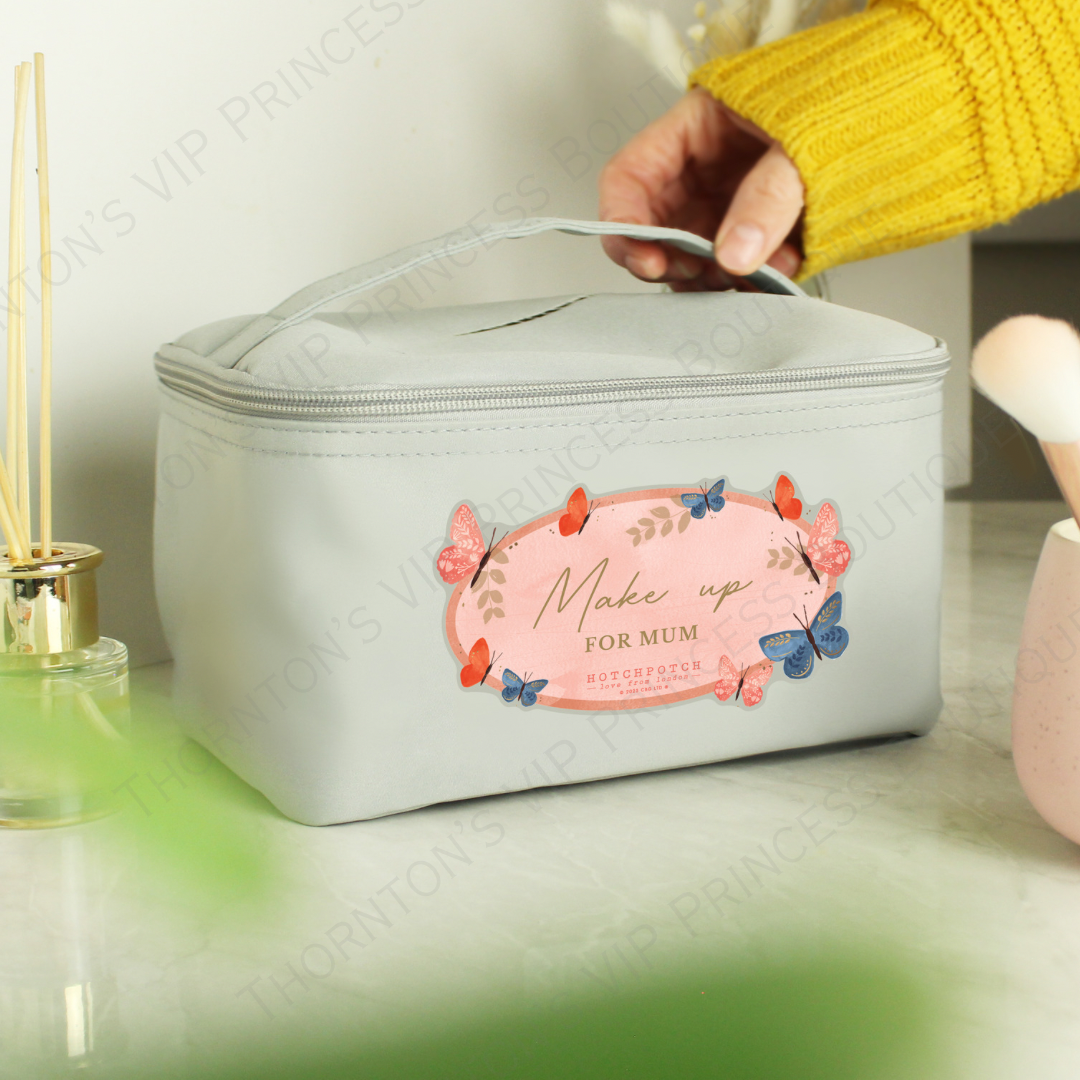 Personalised Butterfly Grey Toiletry Bag