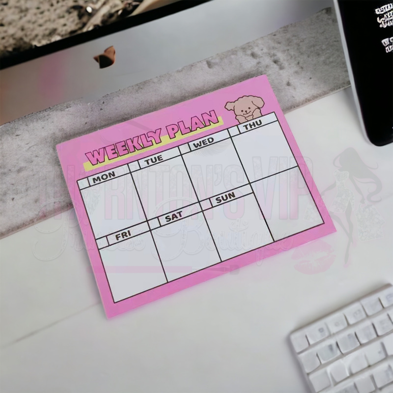 Pawsitively Pink Weekly Planner: Mini Doggie Delight Memo Pad