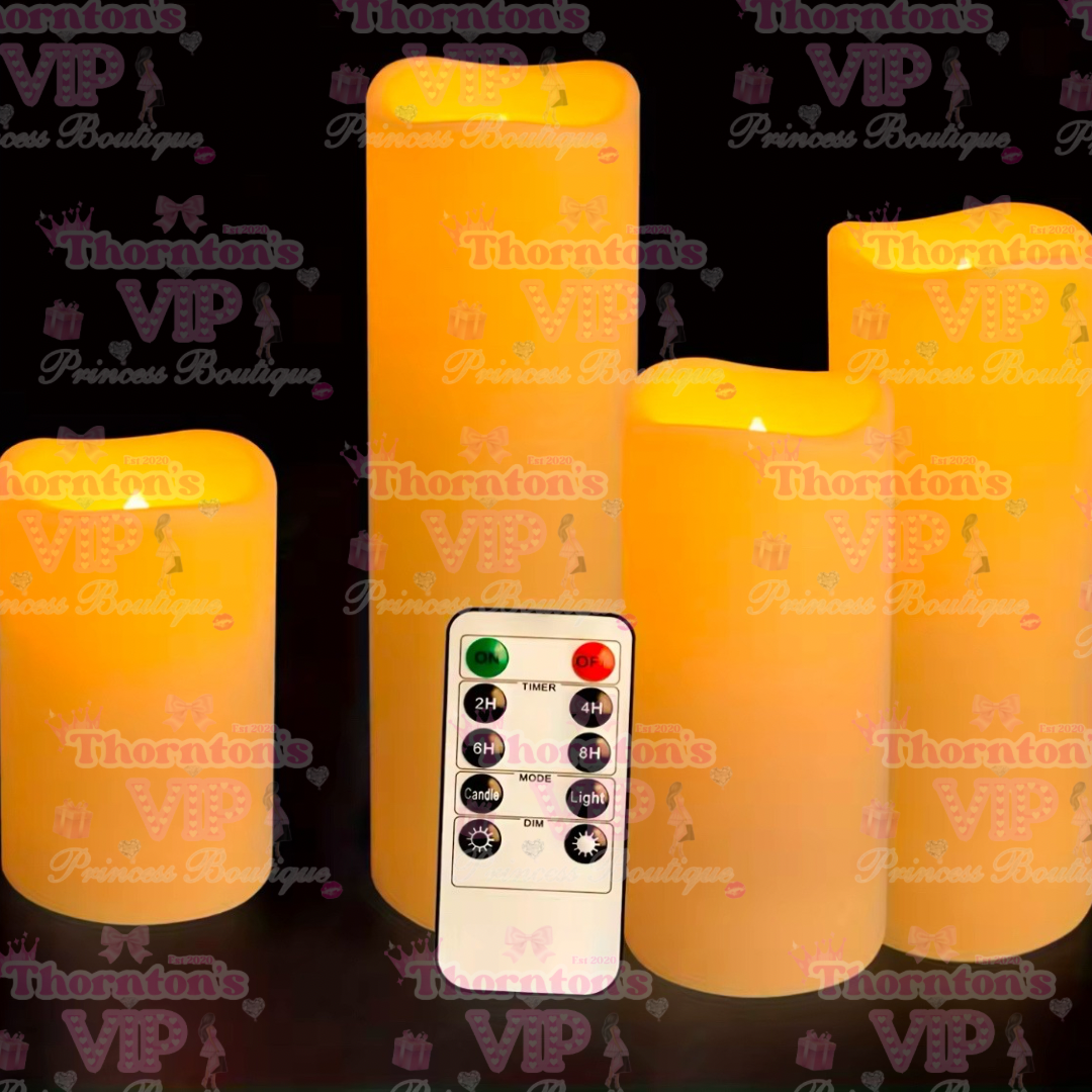 Set Of Four LED Candles With Control Remote