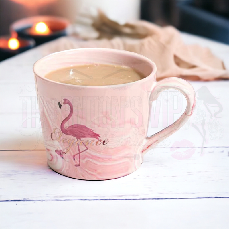 Pink Flamingo Elegance Marble Mug