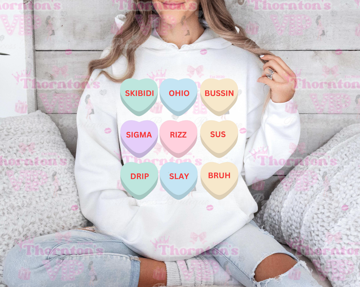 Women’s Gen Z Slang Love Hearts Jumper