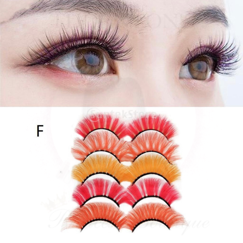 Red & Orange Set Of 5 Lashes