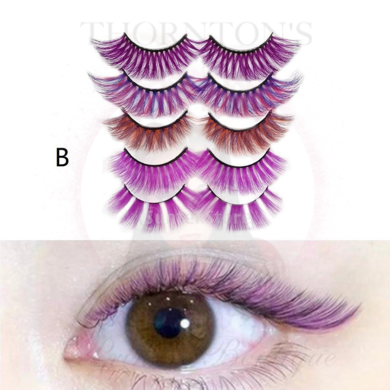 Purple Set Of 5 Halloween Lashes