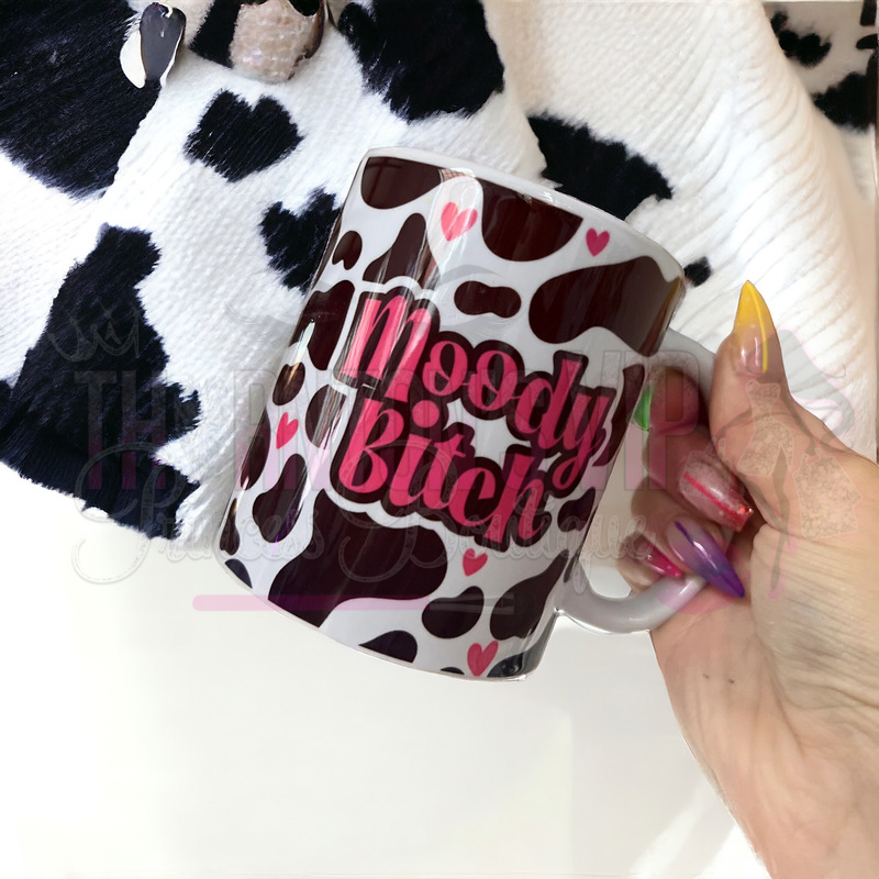 HOT SELLING!! Moody B**ch Cow Print Mug