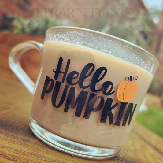 Pumpkin Spice Greetings Glass Coffee Mug