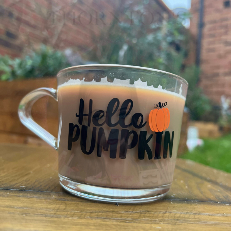 Pumpkin Spice Greetings Glass Coffee Mug