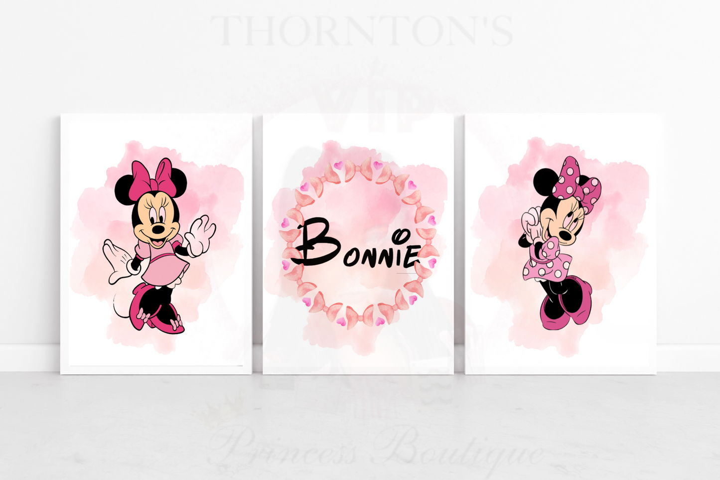 Personalised Minnie Mouse Watercolor Prints