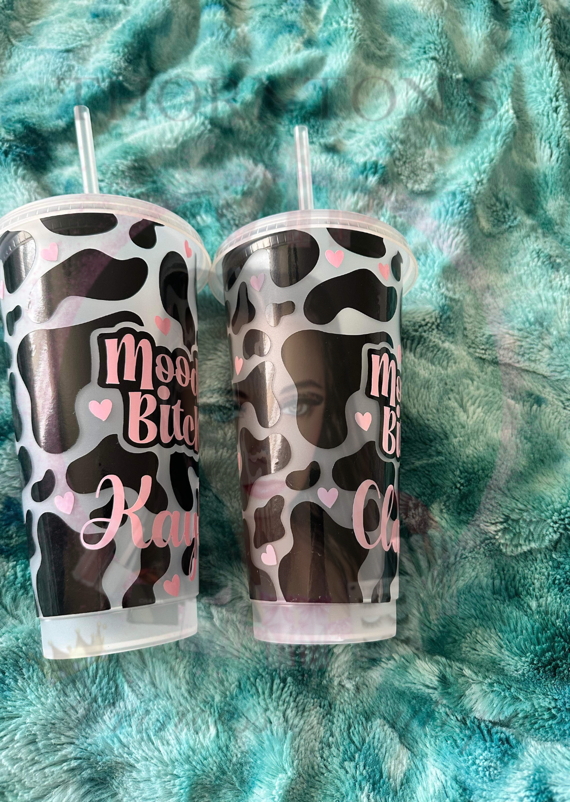 ‘Moody Bitch’ Cow Print Cold Cup