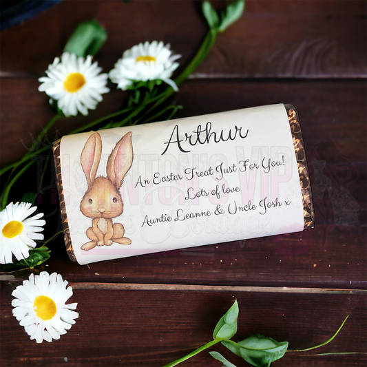 Personalised Easter Rabbit Chocolate Bar