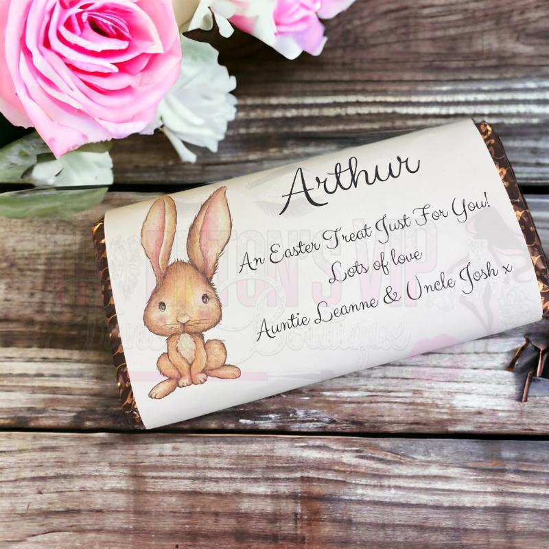 Personalised Easter Rabbit Chocolate Bar