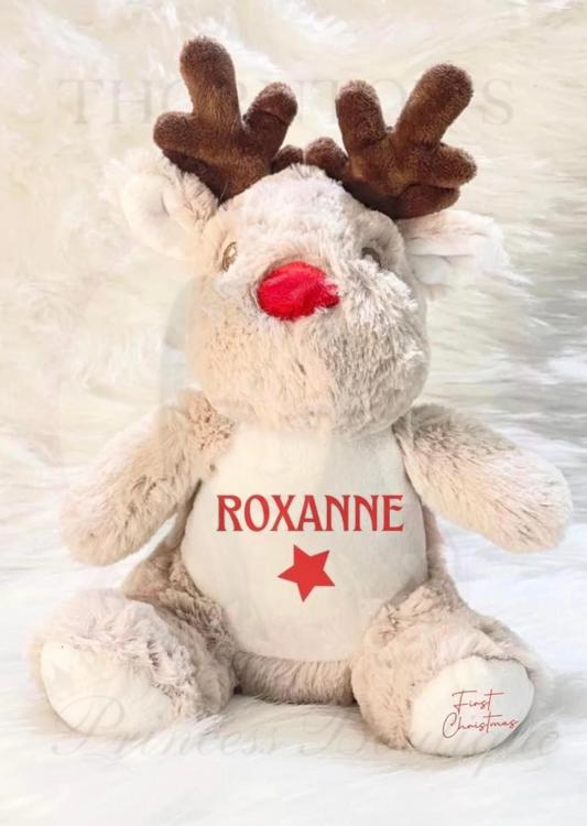 Snuggly Reindeer Personalised Christmas Teddy