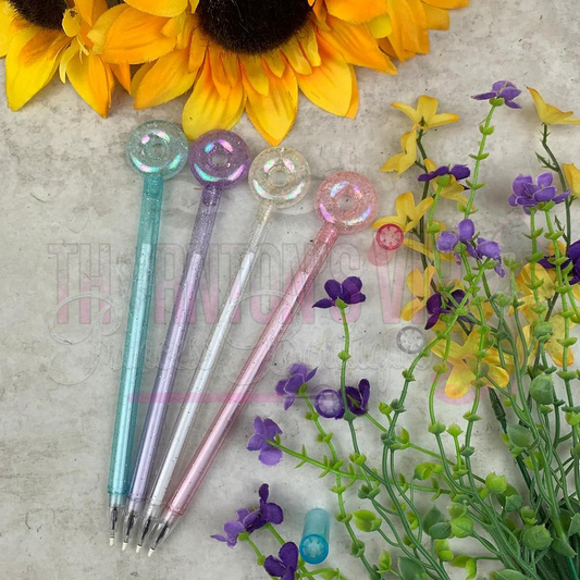 Set Of Four Sparkly Donut Pens