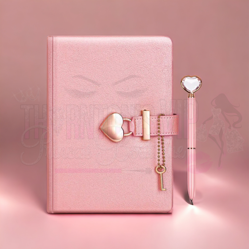 Blush Love Secrets - Pink Heart Lock Journal & Pen Set